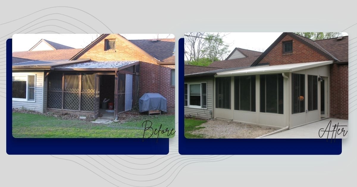 Before and After sunroom 4