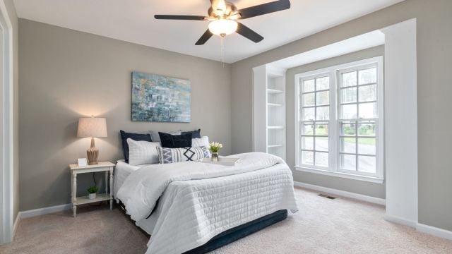 White Bedroom Windows with White Grids
