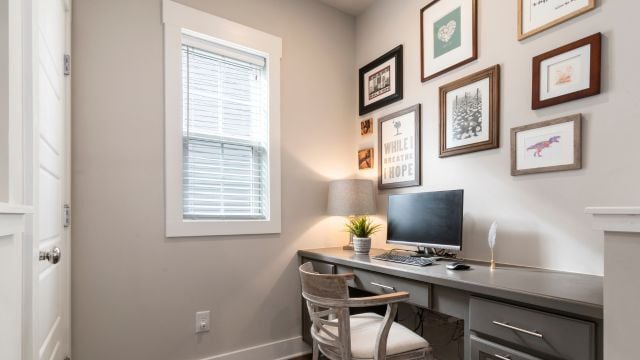 White Double Hung Window in Office