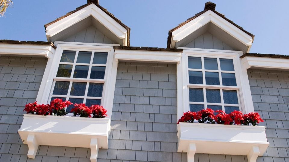 Dormer windows with window boxes