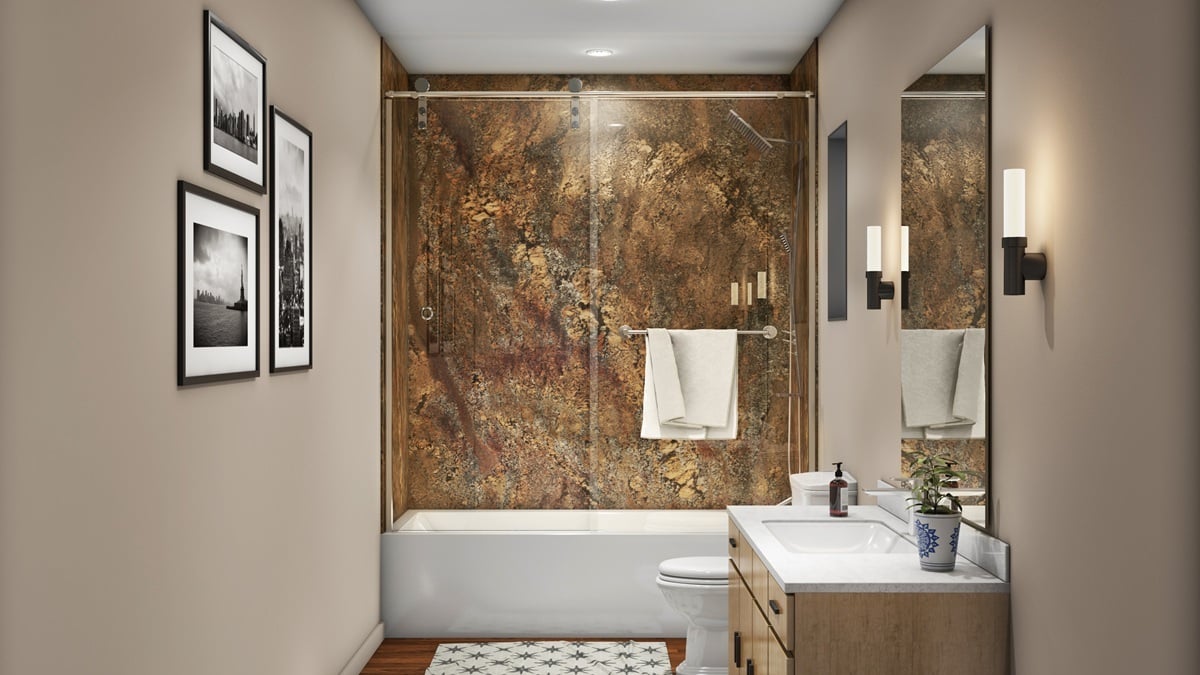 Tub-Surround-Crema-Bordeaux Signature Stone