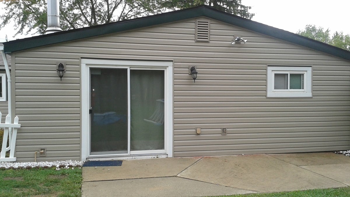 After New Siding with Sliding Door