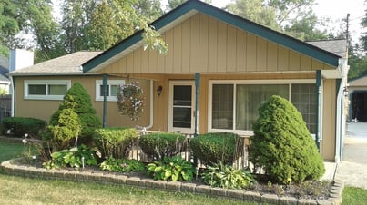 Before Front of House with Wood