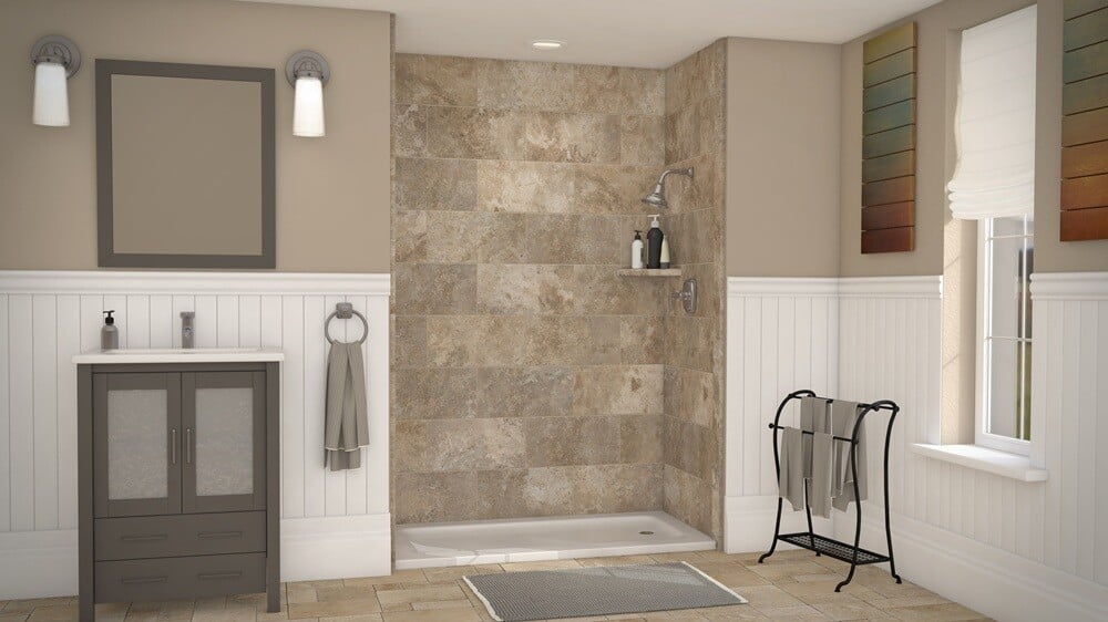 Shower Replacement Mocha Tavertine