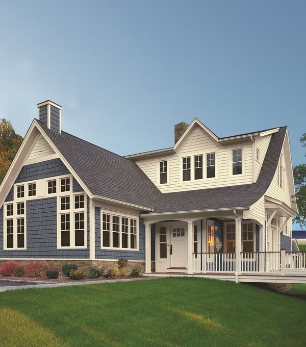 Vinyl Siding Home with Two Colors