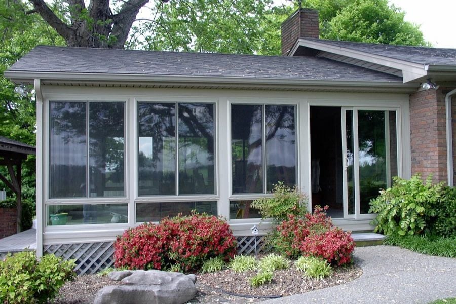 Three Season Sunroom Beige with Slider Windows