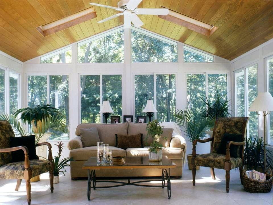 Joyce Sunroom Interior with Custom Ceiling