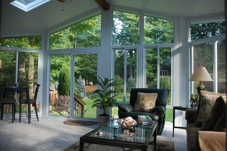Joyce Sunroom Interior with Trapezoid Transoms