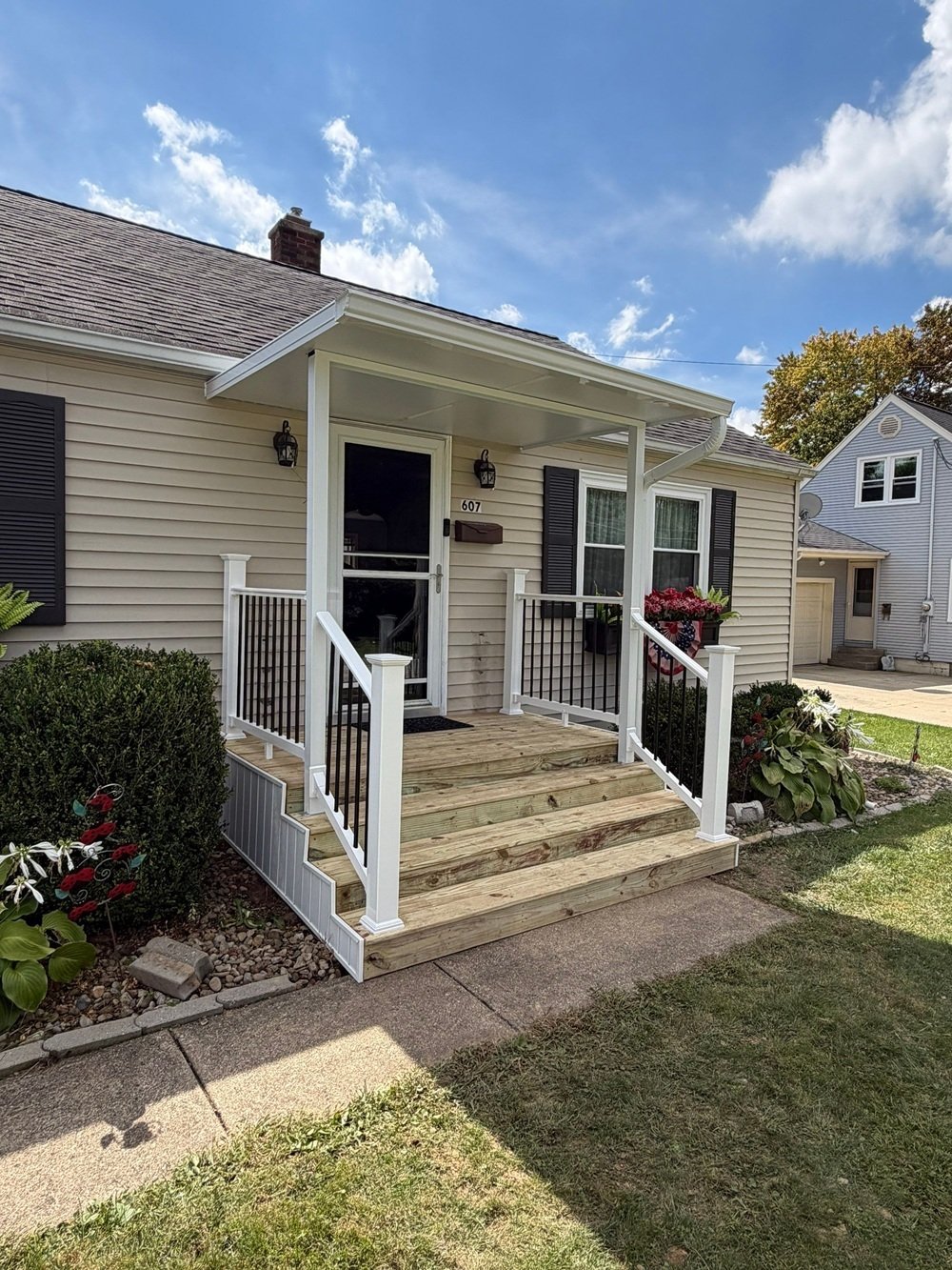 Porch Cover with New Stairs