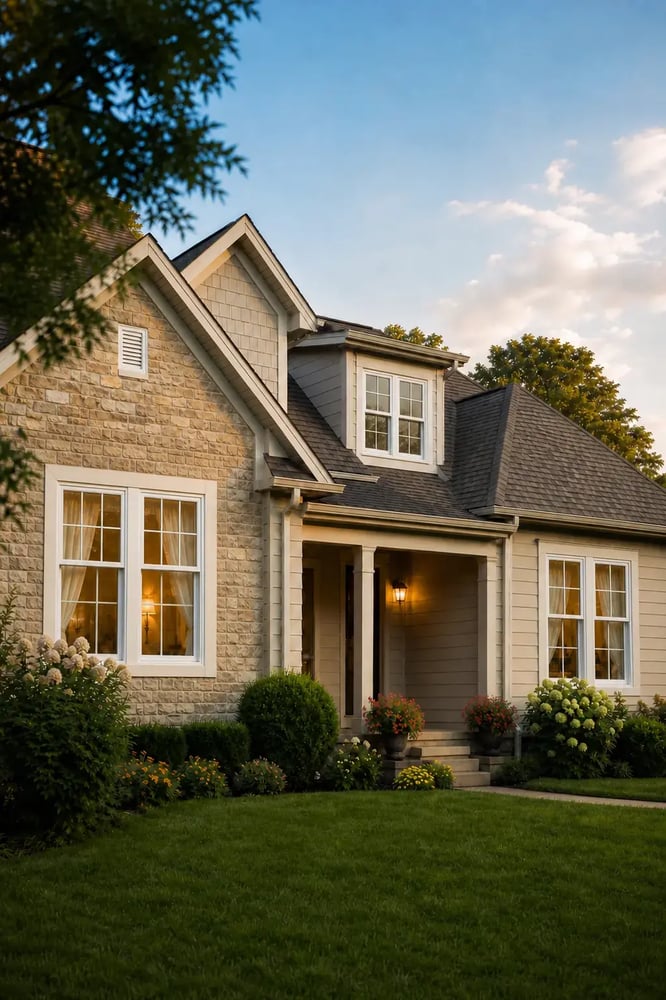 House with Joyce White Double Hung Window