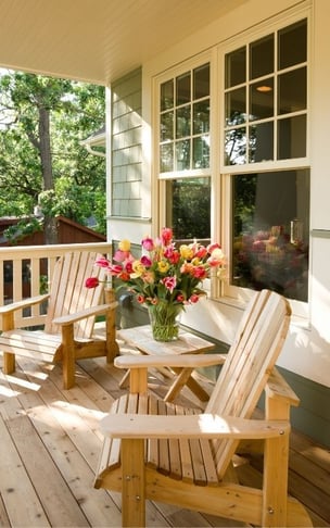 Two Double Hung Windows Front of House