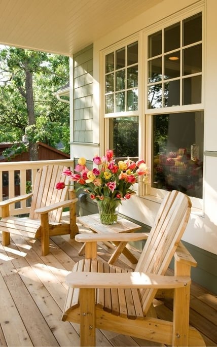 Two Double Hung Windows Front of House