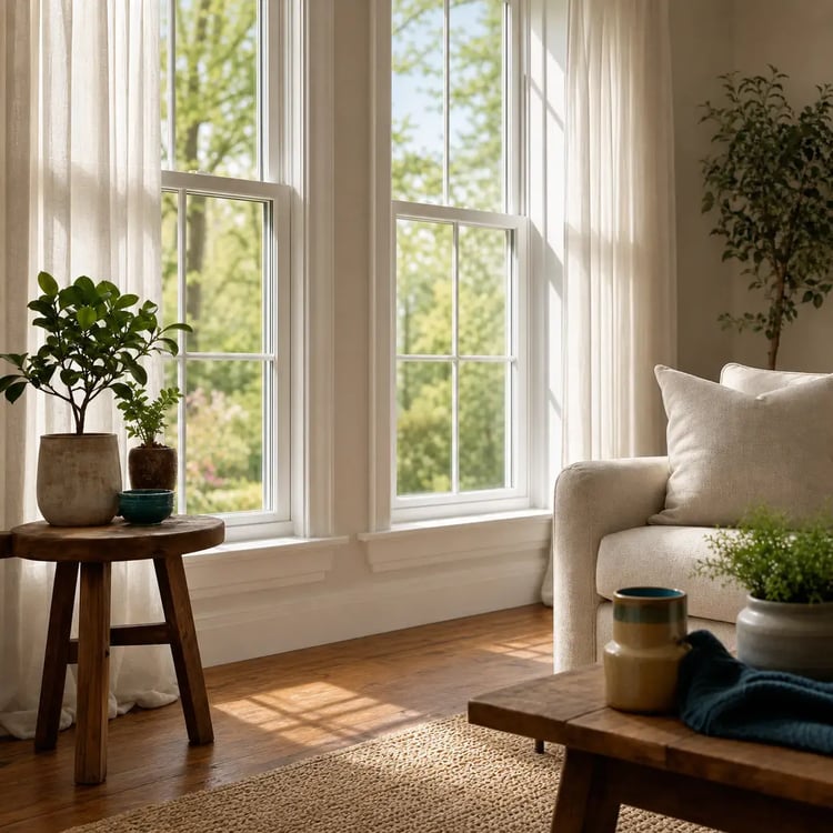 White Double Hung Windows Interior-1