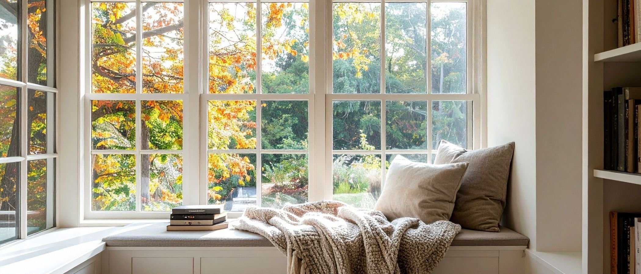 Vinyl Windows with a reading bench